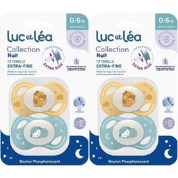 LUC ET LEA Duo de sucettes nuit anatomiques