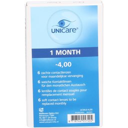 Unicare Lentilles mensuelles -4,00