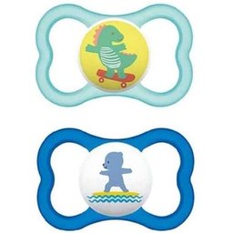 Sucette Air Silicone 16+ Bleu 2uts