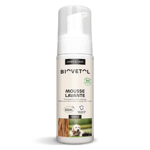 Mousse Lavante Sans rinçage Chat et Chien Bio 125 ml