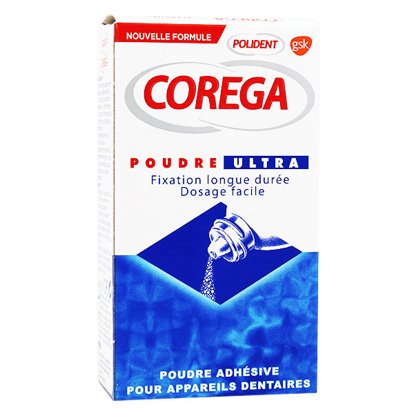 Corega Poudre Ultra Poudre Adhésive Pour Prothèses Dentaires 40g