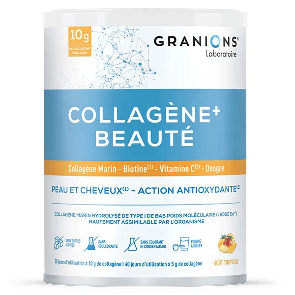 Collagène+ Beauté Peau Cheveux, Collagène Marin Biotine,Tropical 216g