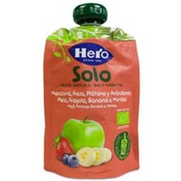 Baby Solo Manzana Plátano Fresa Arándanos Bio 100g