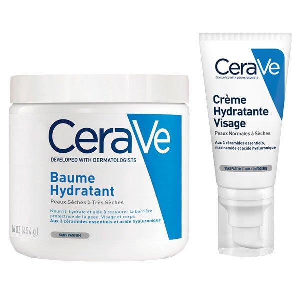 Routine Visage et Corps Peaux Sèches Baume Hydratant 454 ml & Crème Hydratante Visage 52ml