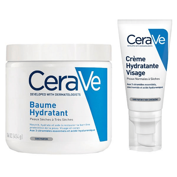 Routine Visage et Corps Peaux Sèches Baume Hydratant 454 ml & Crème Hydratante Visage 52ml