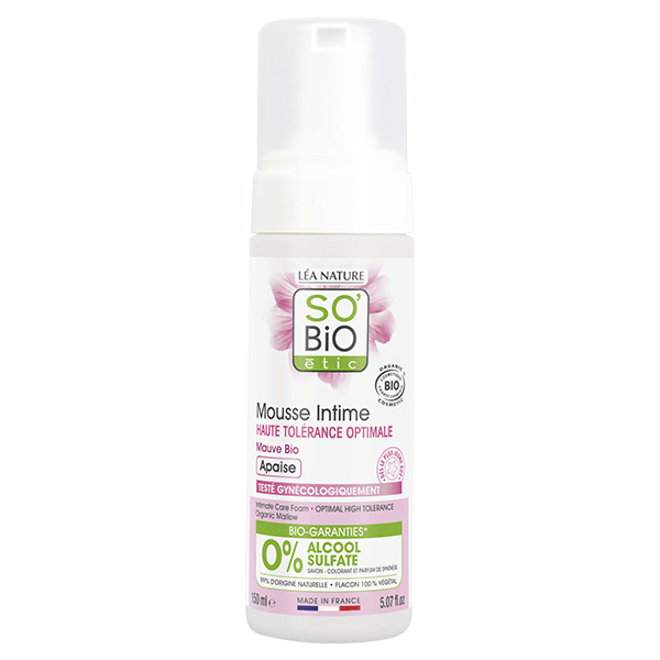 So'Bio Étic Douche Mousse Intime Haute Tolérance Optimale Mauve Bio 150ml