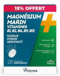 Magnésium Marin Vitamines Complément Alimentaire 28 Comprimés Effervescents - Boîte 28 Comprimés Effervescent