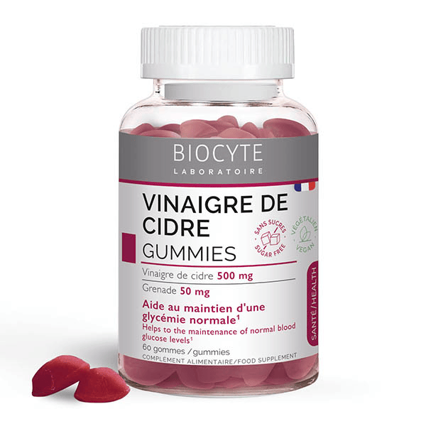 Gummies Vinaigre de Cidre de Pomme Digestion, Taux de Sucre 60 gummies