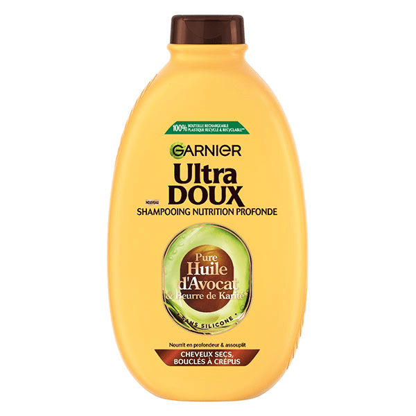 Ultra Doux Recharge shampooing Avocat et Beurre de Karité - Cheveux Bouclés à Frisés 600ml