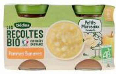 Les Récoltes Bio Pommes Bananes Dès 8 Mois Bio 2 POTS - 2 pots 2 pots de 130 g