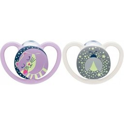 Silicone Sucettes Space Nuit 0-6M Fille 2uts