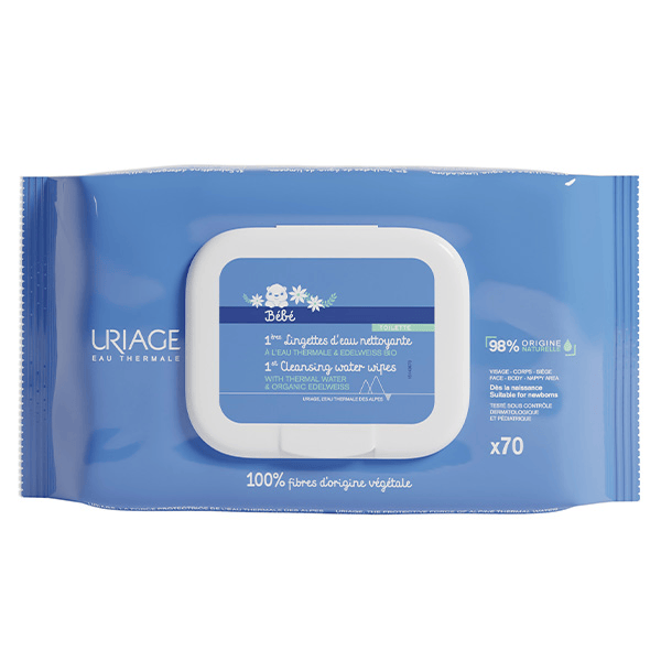 Bébé 1ère Lingettes Eau Nettoyante Visage Corps X70