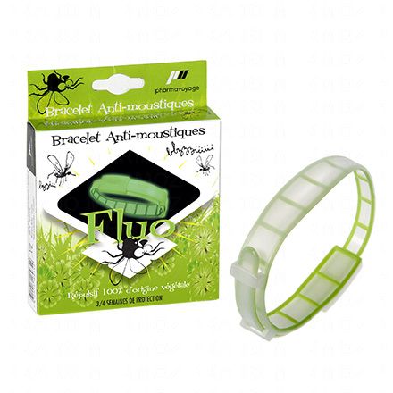 Bracelet anti-moustiques vert fluo