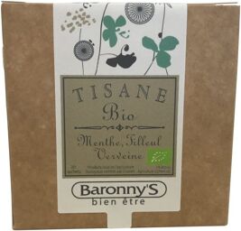 Tisane menthe, verveine, tilleul BIO