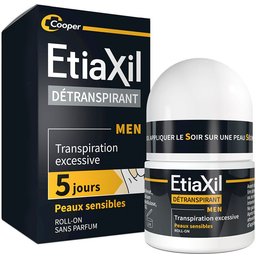 - Déodorant Détranspirant - Traitement Transpiration Excessive - Aisselles - Homme - Peaux Sensibles - 15 ml