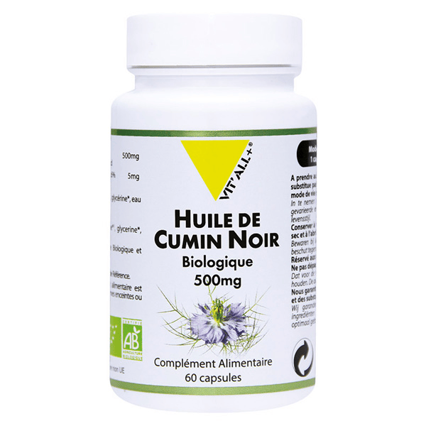 Huile de Cumin Noir 500mg Bio 60 capsules