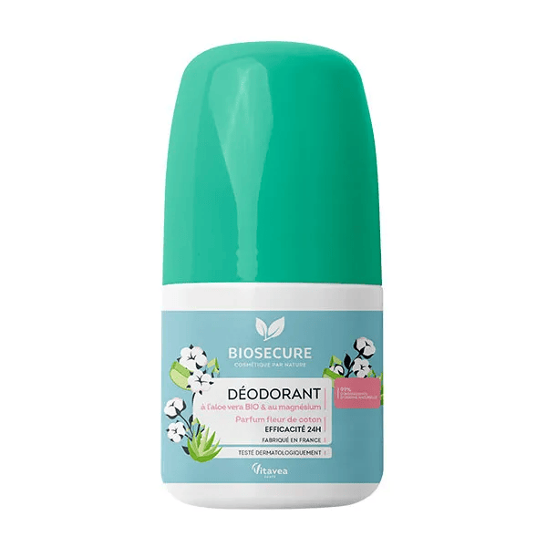 Biosecure Déodorant fleur de coton - Biosecure - Roll-on de 50 ml