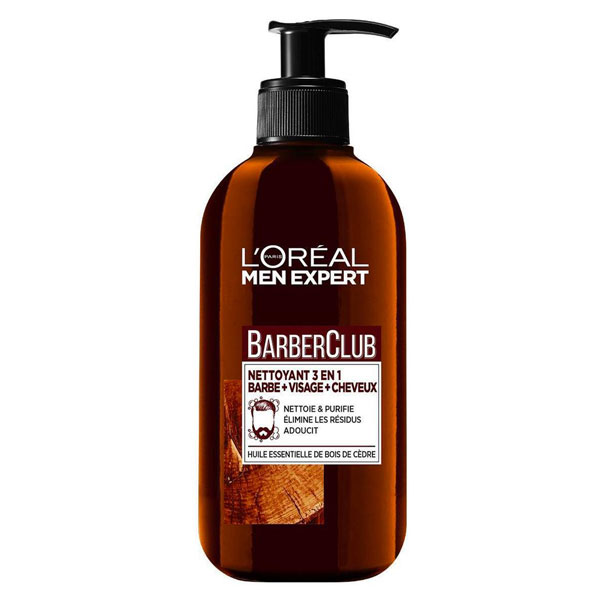 L'Oréal Men Expert BarberClub - Nettoyant 3 en 1 Barbe, Visage et Cheveux Homme - 200 ml