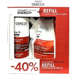Dercos Energy+ Shampoing Stimulant 400ml + Recharge 400ml