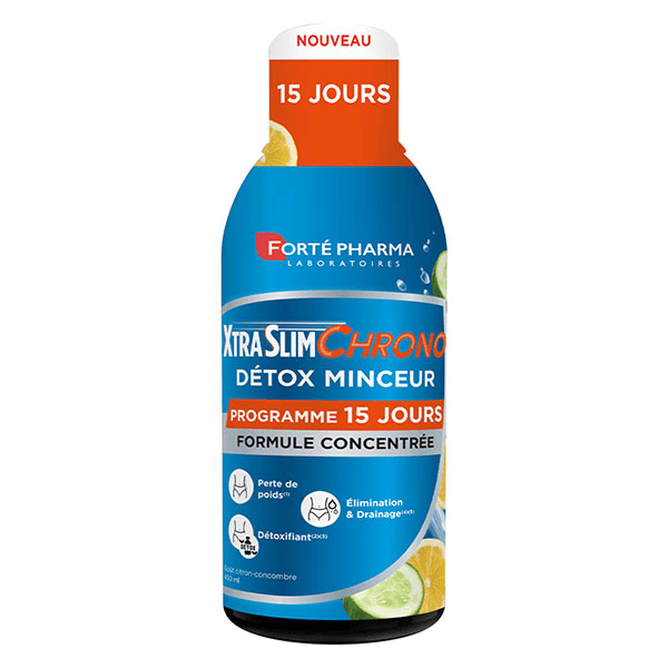 XtraSlim Chrono Détox Draineur Minceur Citron Concombre 450 ml