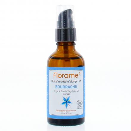 Huile végétale vierge bio bourrache flacon pompe 50ml