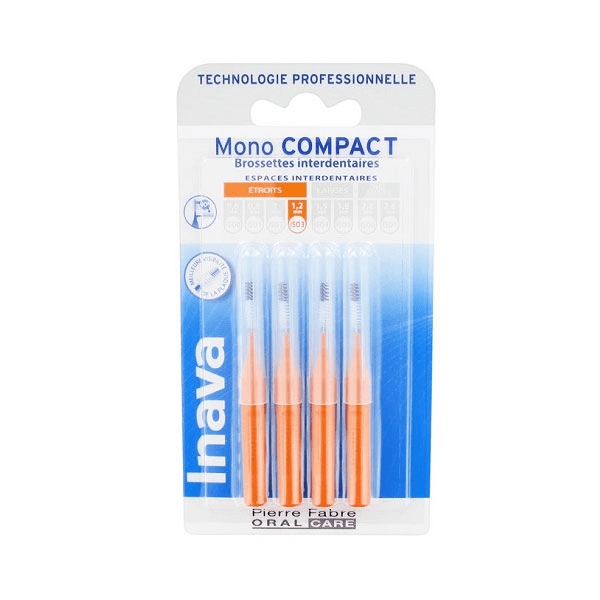 Brossettes 1.2mm Mono Compact Espaces Étroits Orange 4 unités