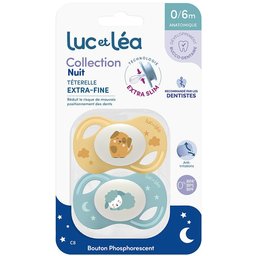 LUC ET LEA Duo de sucettes nuit anatomiques