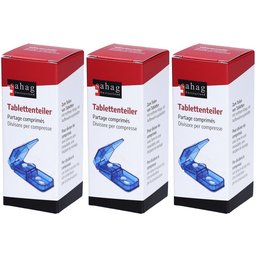 Sahag coupe-comprimés bleu avec compartiment de récupération