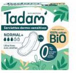 Normal+ Serviettes Dermo-Sensitives Ultra Fines avec Ailettes 14 Unités - Paquet