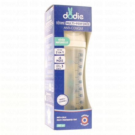 Biberon Tétine Multi-Perforée +6mois 330ml bleu