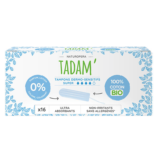 Hygiène Féminine Tampon Dermo-Sensitif Super Bio 16 unités