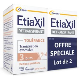 - Déodorant Détranspirant - Traitement Transpiration Excessive - Aisselles - Tolérance- 15 ml Lot de 2