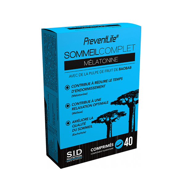 Prevent Life Sommeil Complet Mélatonine 40 comprimés