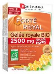 Forté Royal Gelée Royale 2500 mg Bio 20 Ampoules de 10 ml - Boîte 20 ampoules de 10 ml