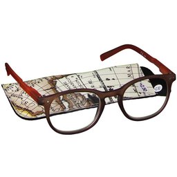 PharmaGLASSES® Lunettes de lecture ronde Brun - Orange +2.50