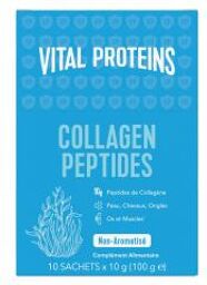 Collagen Peptides - Collagène Beauté Peau Cheveux Ongles - 10 Sticks de 10 g - Boîte 10 sachets de 10 g