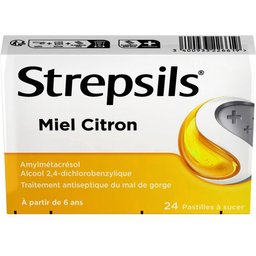 Strepsils Miel Citron - Traitement Antiseptique du Mal de Gorge - À partir de 6 ans