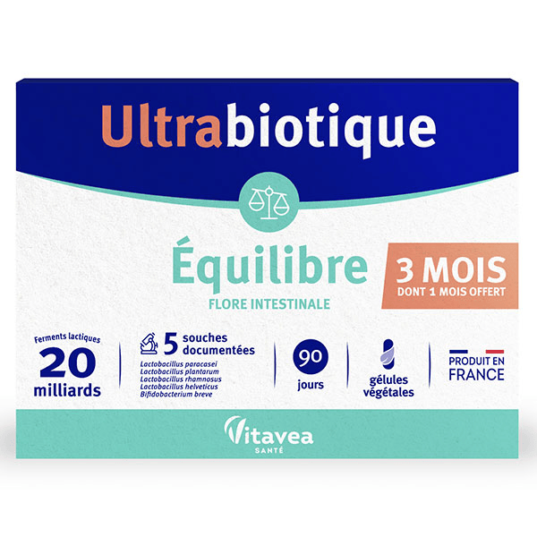 Ultrabiotique Équilibre - Probiotiques - Flore Intestinale 90 gélules