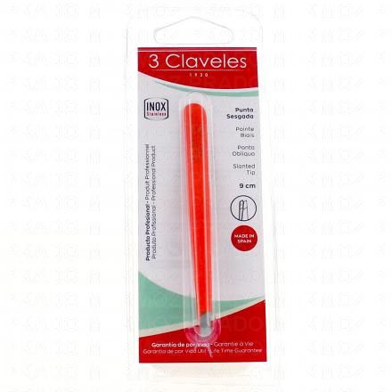 3 CLAVELES Pince à épiler biais en inox orange 9 cm