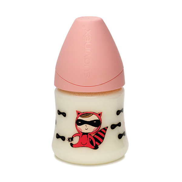 Biberon Silicone Physiologique Héros Rose 150ml