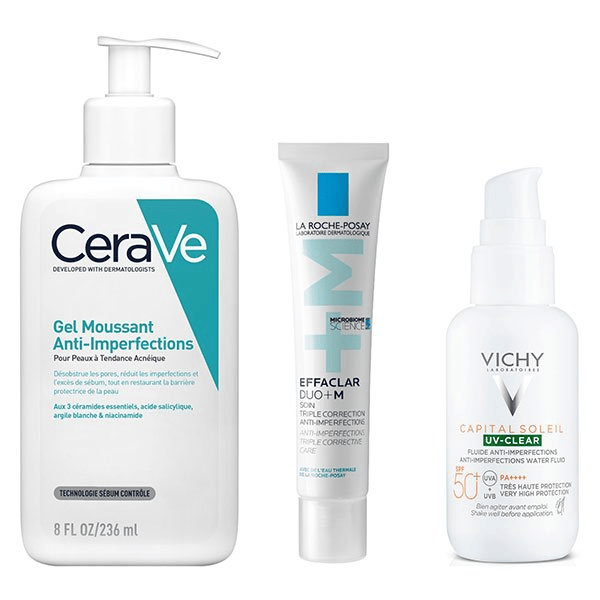 Gel Moussant Anti-Imperfections 236ml + La Roche-Posay Effaclar Duo+M 40ml + Vichy Capital Soleil UV-CLEAR SPF50+ 40ml