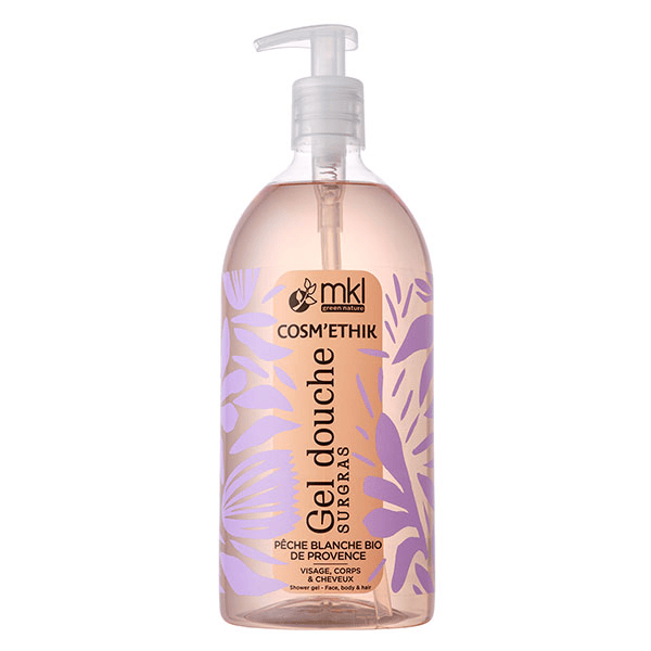 Gel Douche Pêche Blanche Bio de Provence Cosm'ethik 1L