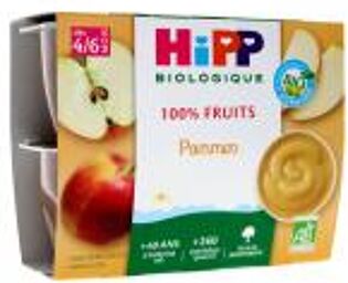 100% Fruits Pommes dès 4/6 Mois Bio 4 Pots - Carton 4 pots de 100 g