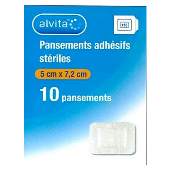Pansement Adhésif Stérile avec Compresse Centrale 5 x 7,2cm 10 unités