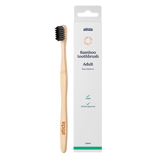 Bucco-Dentaire Brosse à Dent Bambou Adulte Medium Noir
