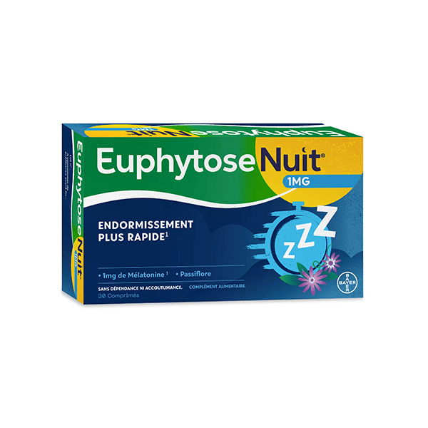 Nuit® Sommeil Mélatonine 1MG et Passiflore 30 Comprimés