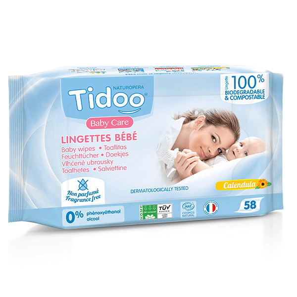 Baby Care Lingette Compostable Calendula Non Parfumée Bio - 58 lingettes