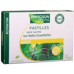 Aroms Pastilles gorge Citron Sans Sucre 24 Pastilles