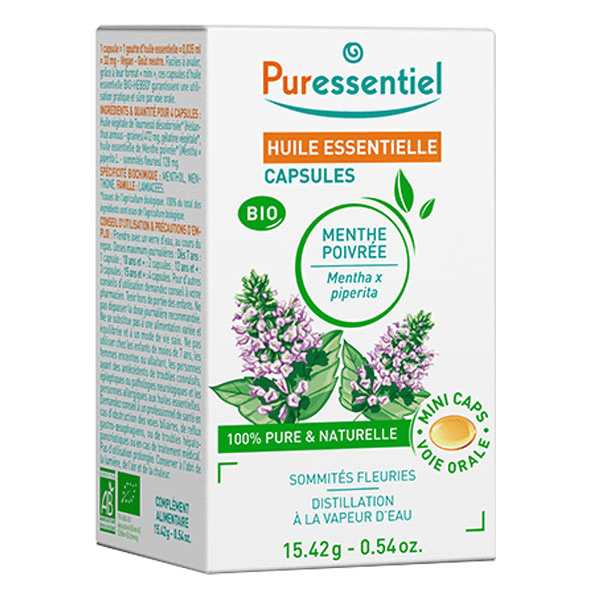 Capsules Huiles Essentielles Capsules de Menthe Poivrée Bio 60 capsules