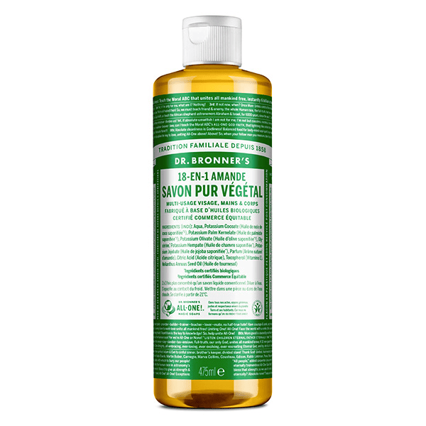 Dr Bronner's Savon Pur Végétal Amande 18 en 1